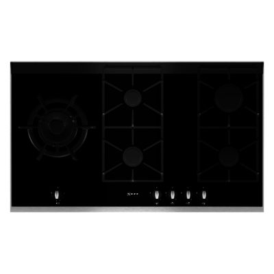 Neff T69S86N0 Series 4 Extra Wide Gas Hob on Black Glass with Stainless Steel Trim